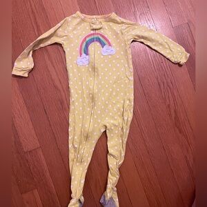 Carters Brand 18M footed pajamas - yellow with rainbow. Good condition, so cute!